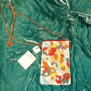 KAY LEE NEW YORK Beaded handmade mini purse NWT.